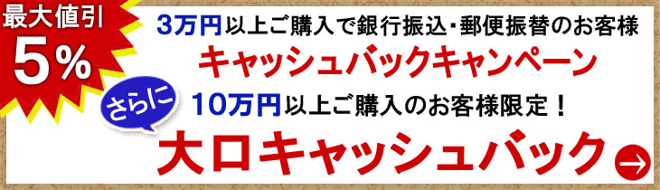 大口キャッシュバックキャンペーン